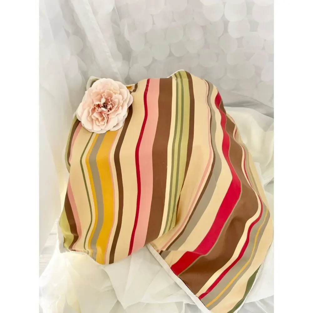 VTG Pottery Barn Logan Stripe Euro Pillow Sham Single Autumn 100% Cotton 2009